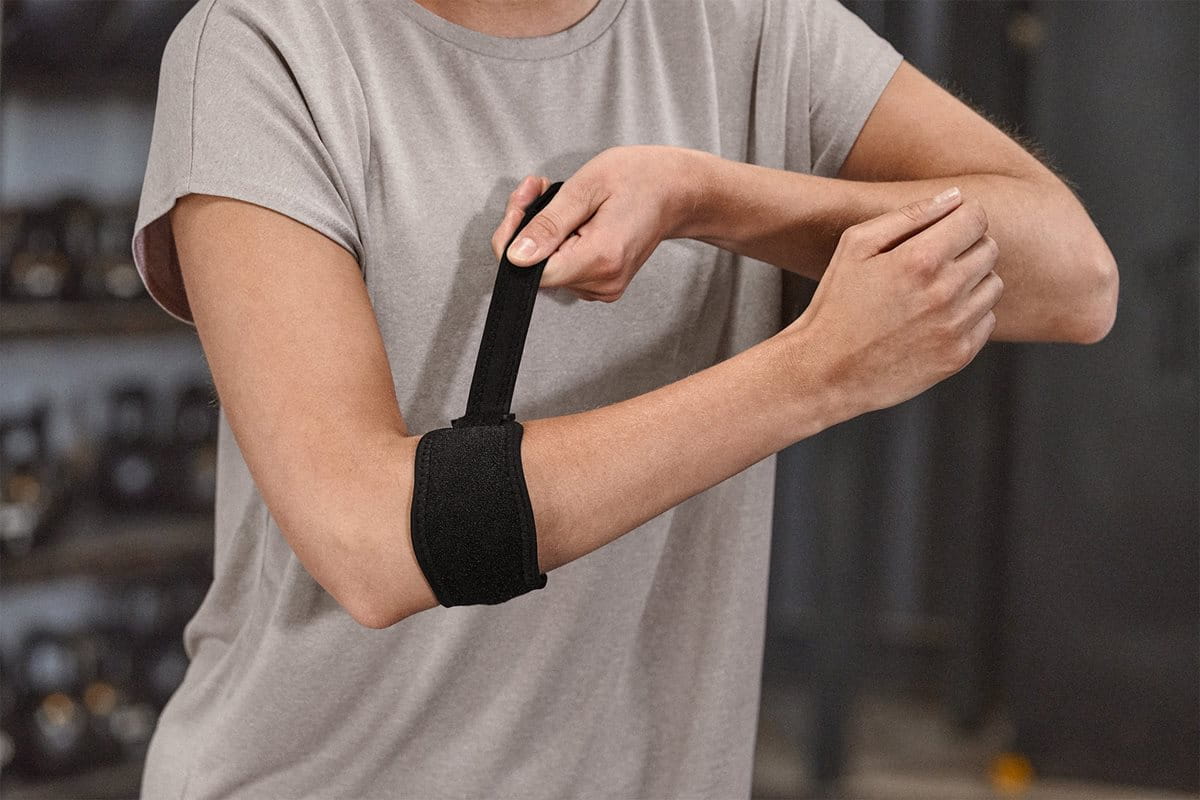 Bandage De Coude Lorey Avec Pelote De Pression - Noir, Unisexe, Neuf, Pour Soutien Et Compression
